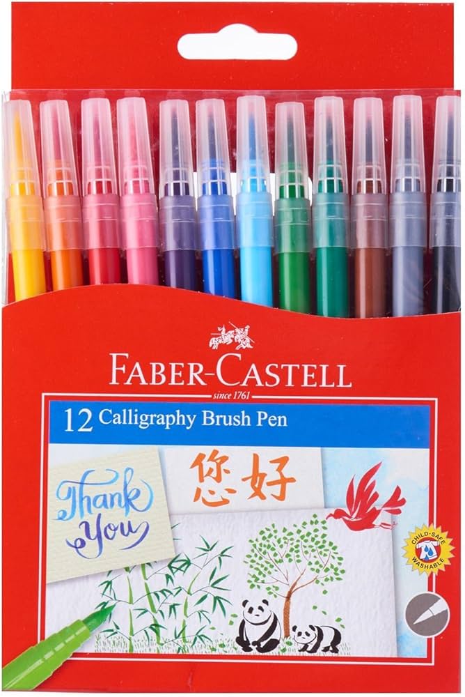 Faber Castell 12 Calligraphy Brush Pen / فابر كاستل 12 قلم فرشاة للخط