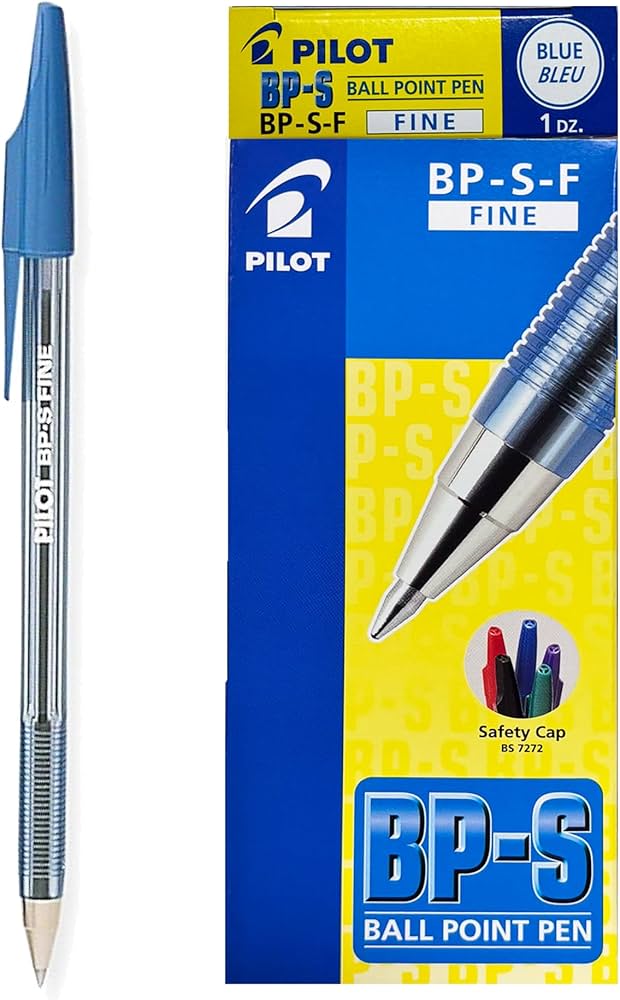 Pilot Ball Point Pen BP-S-F x12 Blue FINE / بايلوت قلم حبر كروي BP-S-F ×12 أزرق دقيق