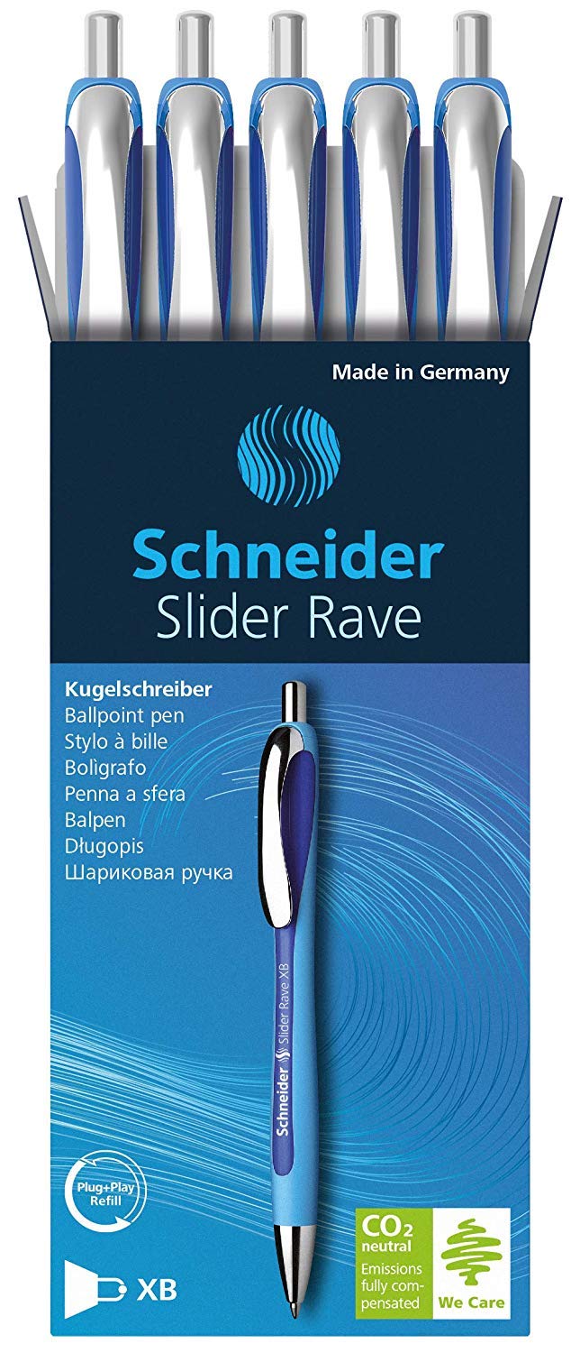 Schneider Slider Rave Ballpoint pen Blue 5 pcs