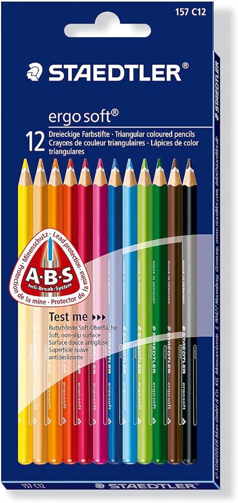 STAEDTLER 12 Ergo Soft coloured Pencils / ستدلر 12 إرجو سوفت أقلام تلوين