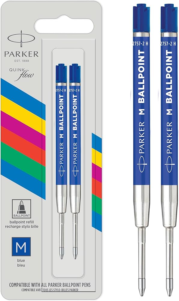 Parker Ballpoint Refill – Blue M (Pack of 2)