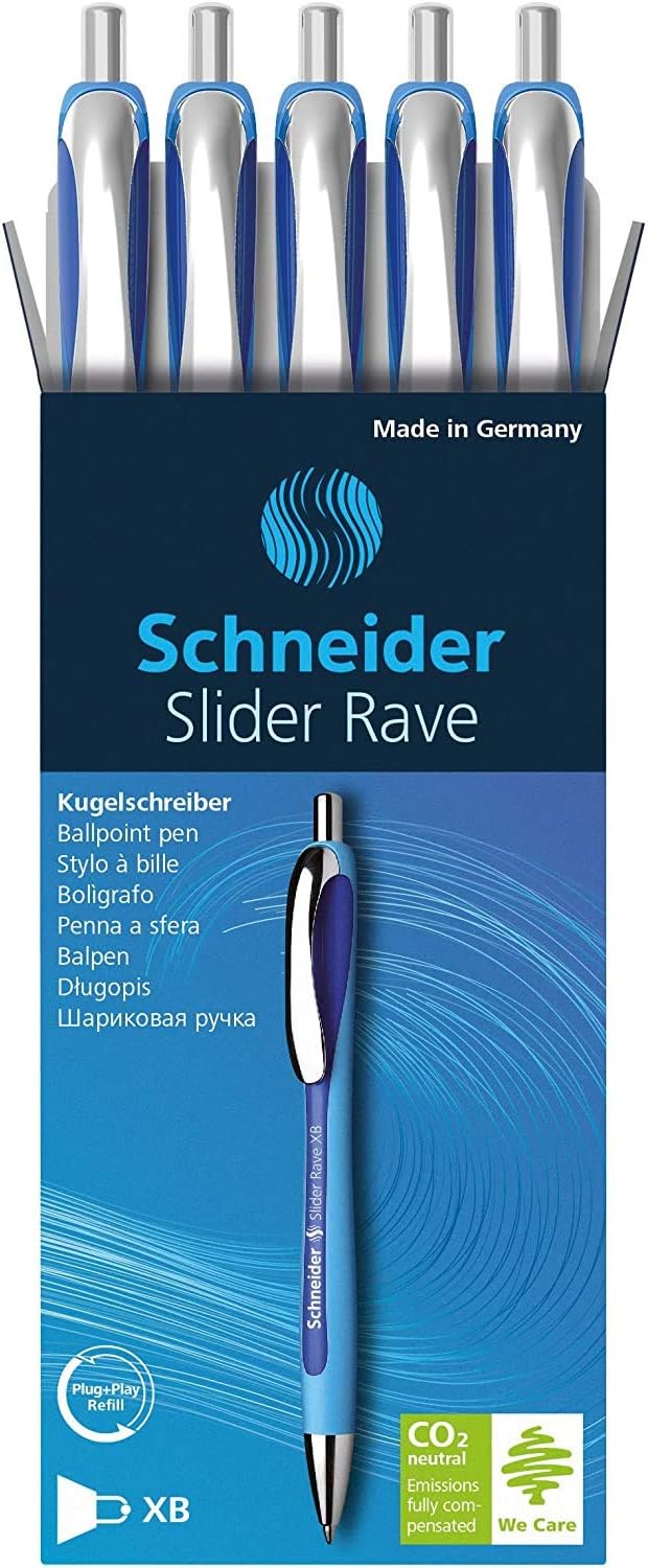 Schneider Slider Rave XB Blue Ballpoint Pen 5 pcs
