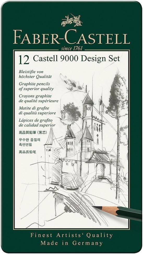 Faber-castell 12 Castell 9000 Design Set / مجموعة تصميم فابر-كاستل 9000 – 12 قطعة