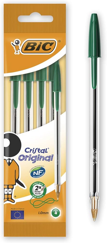 BiC Cristal original medium point x10 Green / بيك كريستال رأس متوسط ×10 اخضر