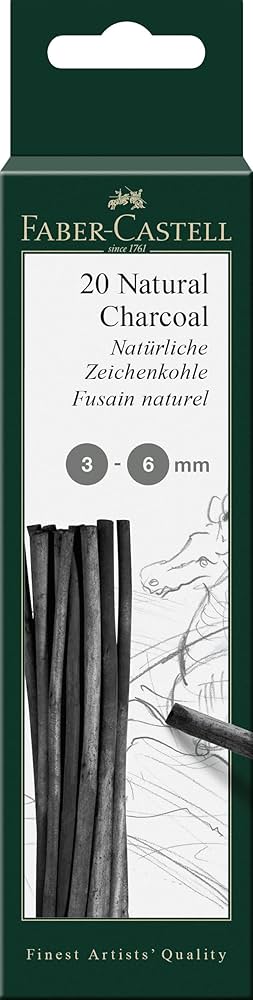 Faber castell 20 natural charcoal / فابر-كاستل 20 قطعة فحم طبيعي