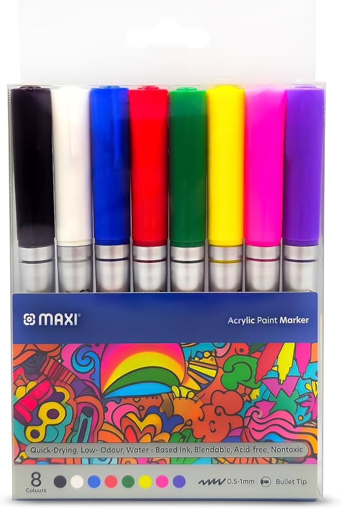 Maxi Acrylic Point Marker x8 / قلم ماركر أكريليك ماكسي بوينت x8