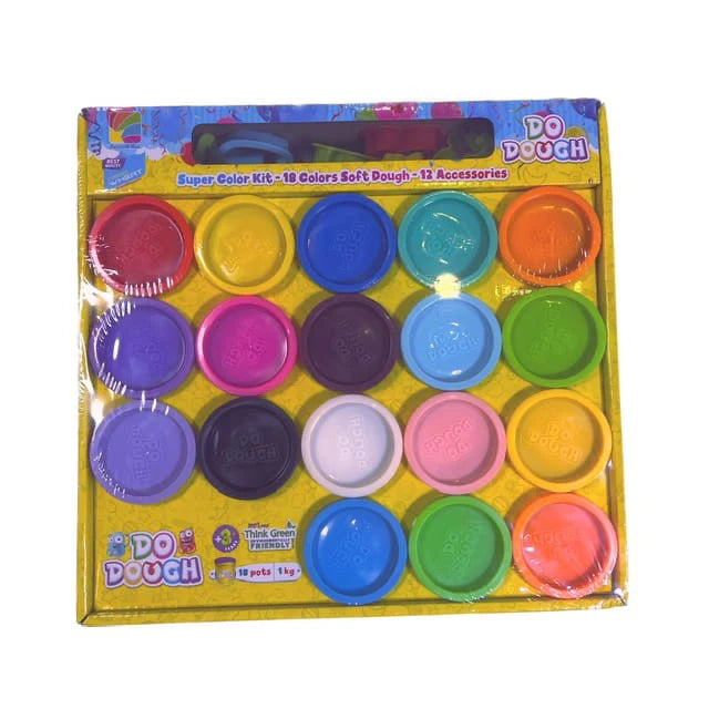 DO DOUGH Super Color Kit-18 colors soft dough / طين DO DOUGH فائق الألوان - 18 لون، طين ناعم