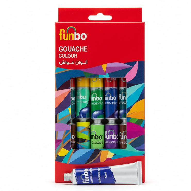 Gouache Colour 12 Colours x 12ml / ألوان جواش – 12 لون × 12 مل