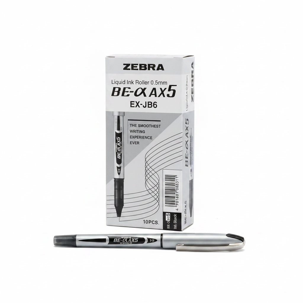 Zebra Liquid Ink Rollerball EX-JB6 0.5 mm, Black, 10 Pcs / زيبرا قلم حبر سائل EX-JB6 0.5 مم أسود 10 قطع