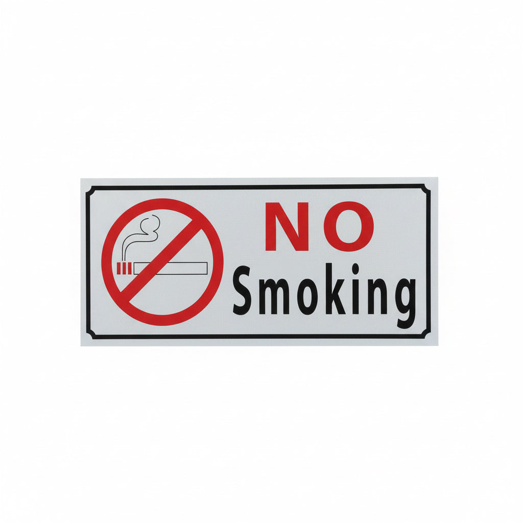NO SMOKING sign Board Silver / لوحة ممنوع التدخين