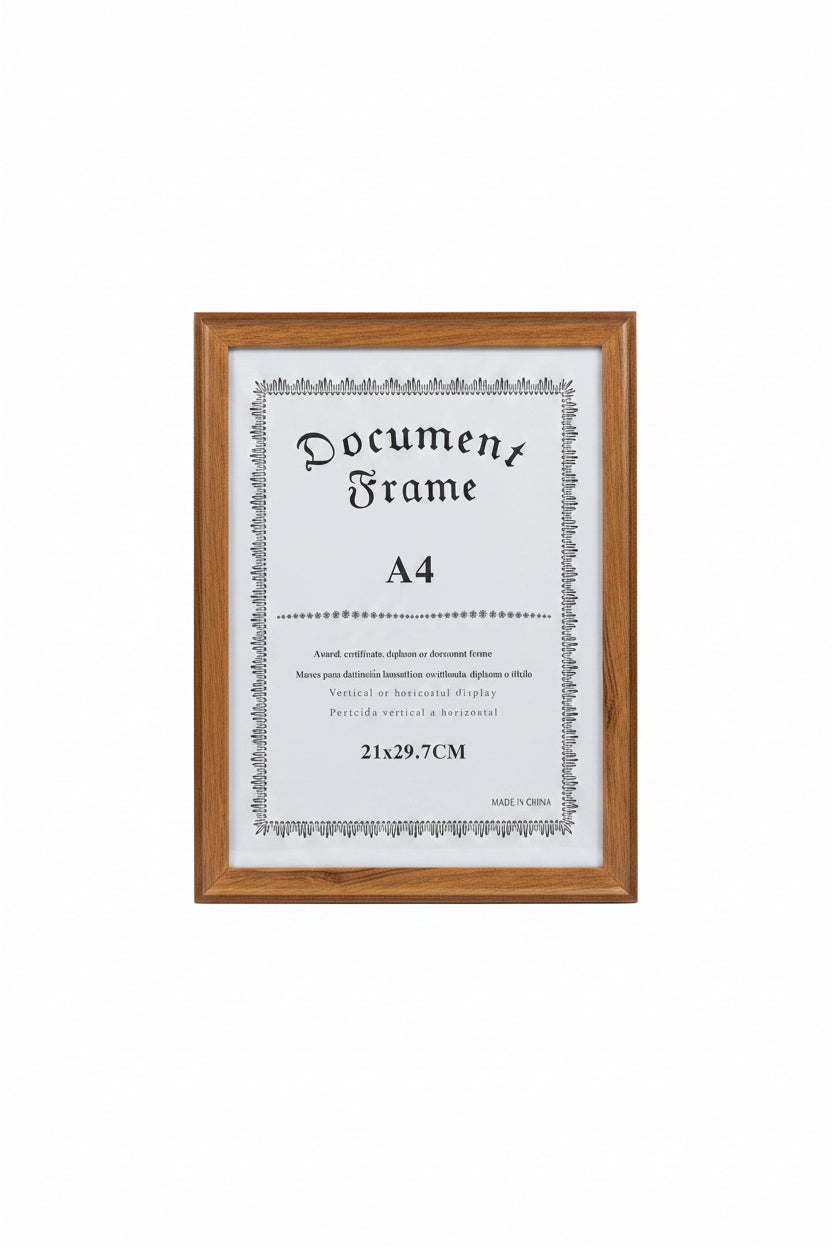 Photo or Document Frame – Light Brown Wood A4 / إطار صورة أو وثيقة – خشب بني فاتح A4