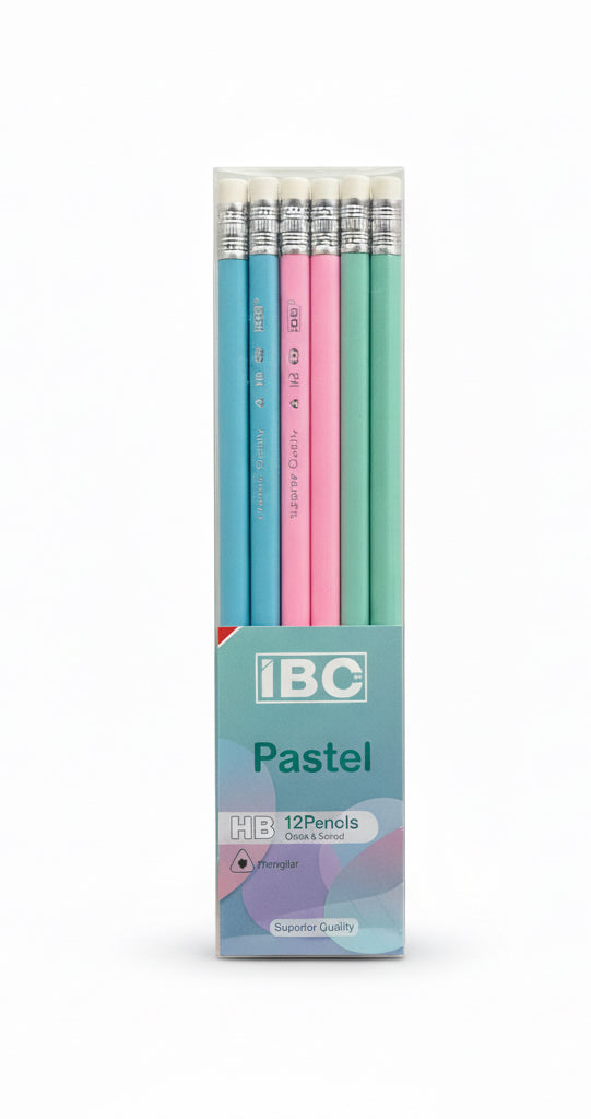 IBC Pastel 12 Pencils HB / أقلام رصاص ألوان باستيل IBC 12 قطعة HB