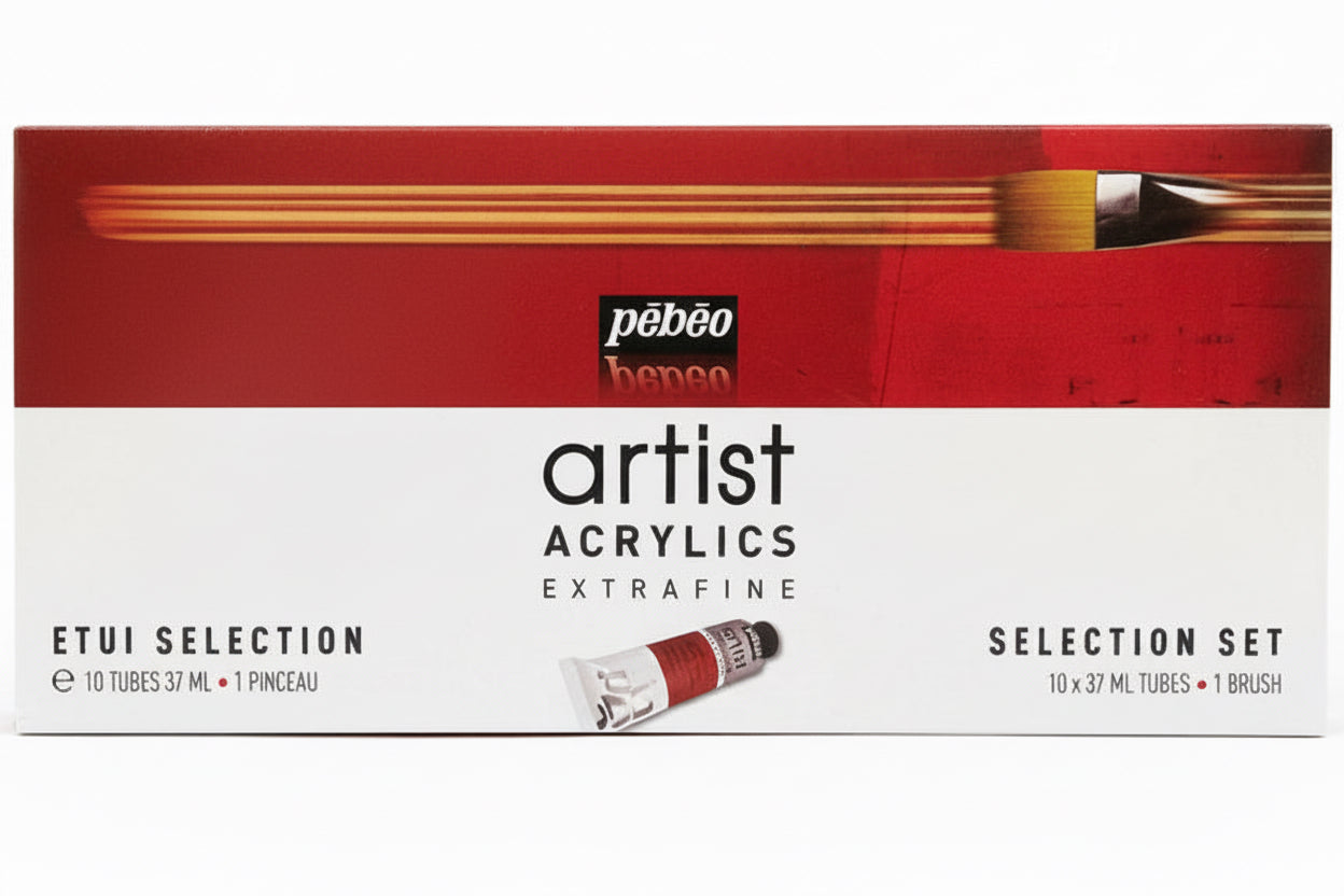 Pebeo Artist Acrylics Extra Fine 10 Tubes x 37ml / بيبو أكريليك فني فائق الجودة 10 أنابيب × 37 مل