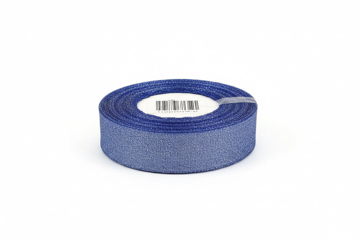 Ribbon 2.5cm Blue Glitter / شريط