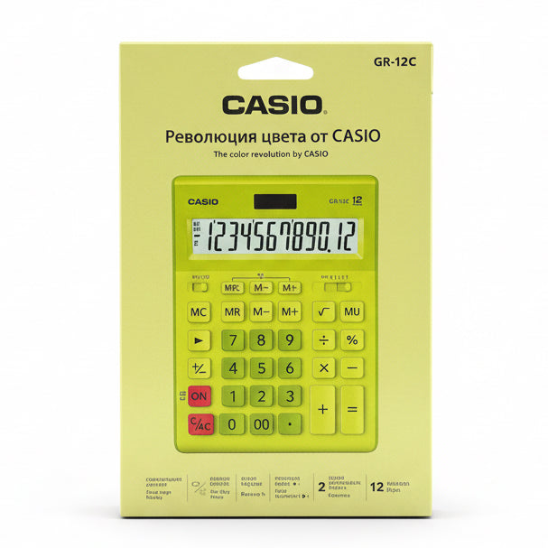 CASIO Electronic Calculator GR-12C-GN / آلة حاسبة إلكترونية كاسيو GR-12C-GN