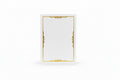 Blank white Certificate paper with gold foil border / ورق شهادات أبيض فارغ بإطار من رقائق ذهبية