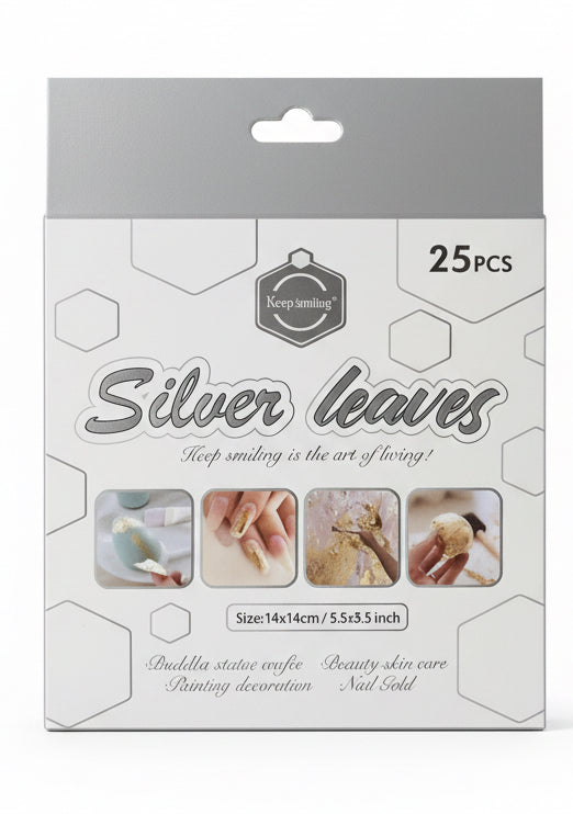 Silver leaves 25 Pcs / أوراق فضة للتذهيب 25 قطعة