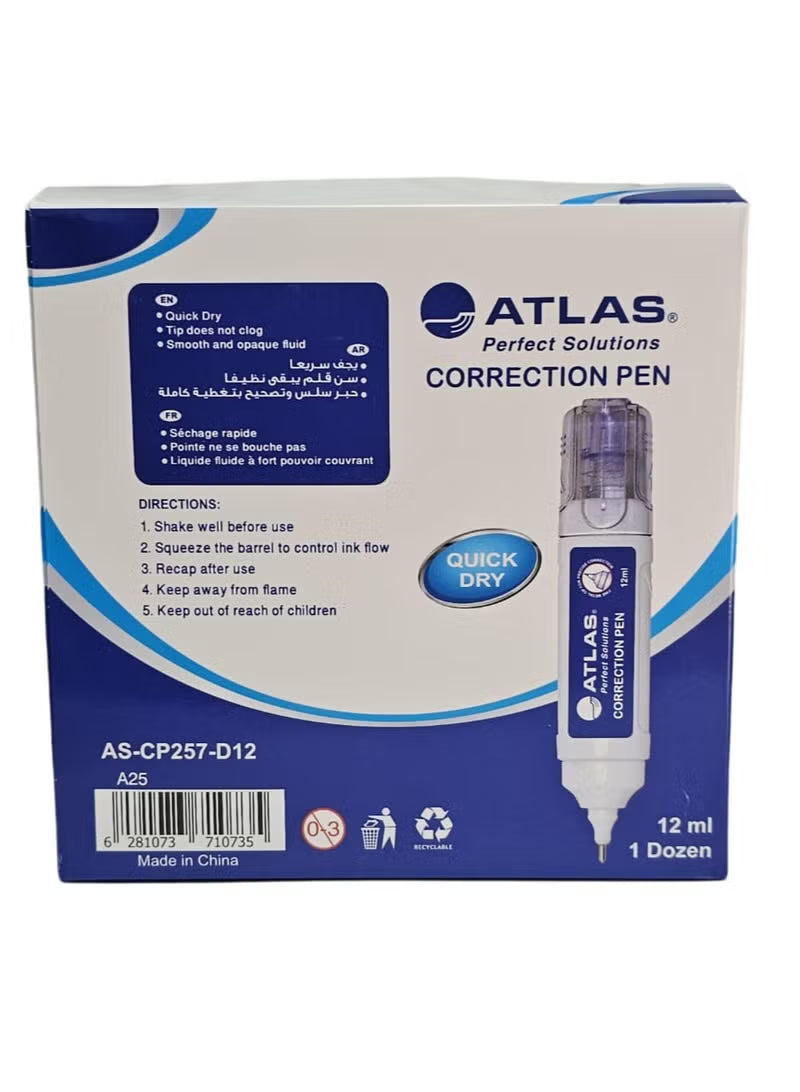 ATLAS Correction Pen 12 ml 1 Dozen