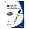 ATLAS PERMANENT MARKER MP100 Black x12 / أطلس ماركر دائم MP100 اسود
