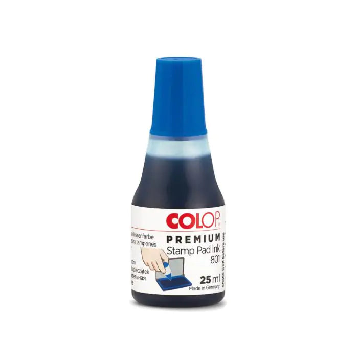 COLOP Premium stamp pad ink 801 25 ml Blue / حبر وسادة أختام كولوب بريميوم 801 سعة 25 مل