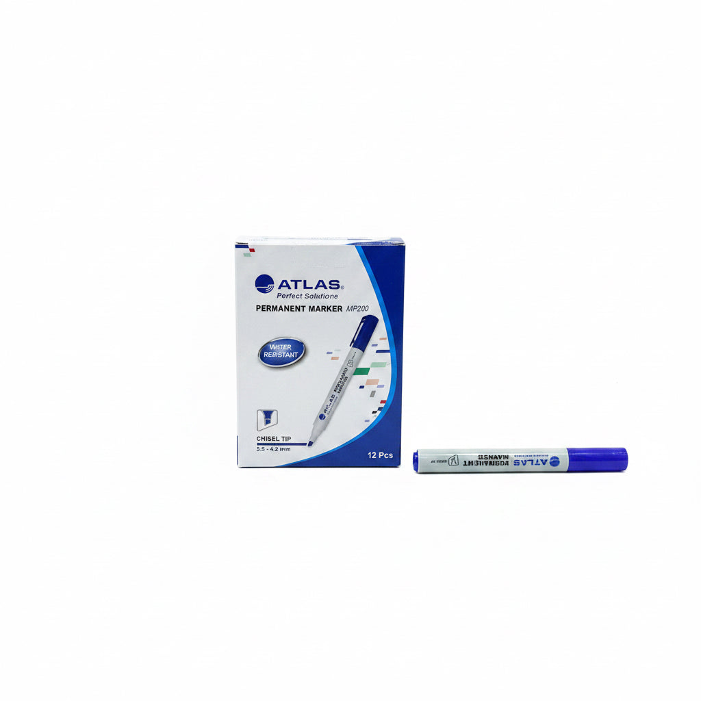 Atlas permanent marker Blue MP200 12 Pcs / اطلس ماركر ثابت ازرق MP200