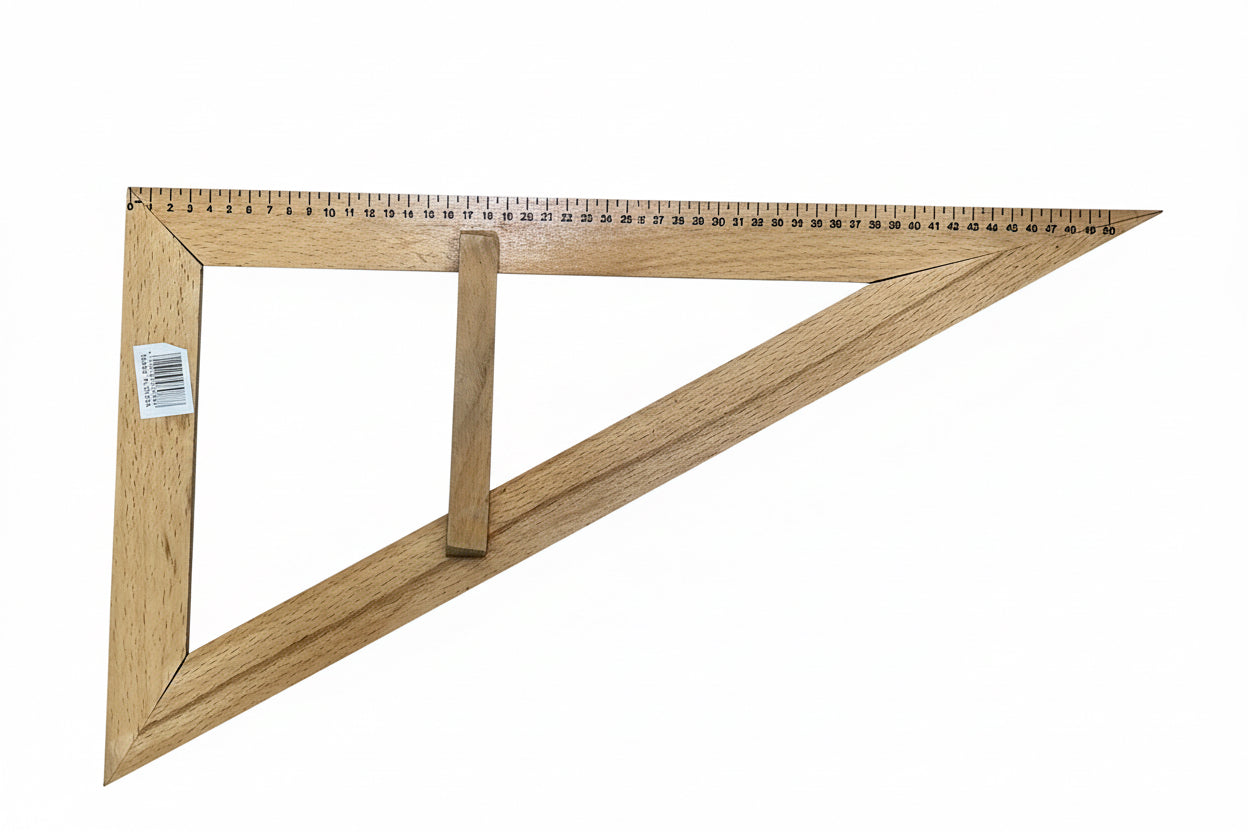 Maths Large triangle Scale wood / مسطرة مثلث كبيرة خشبية للرياضيات