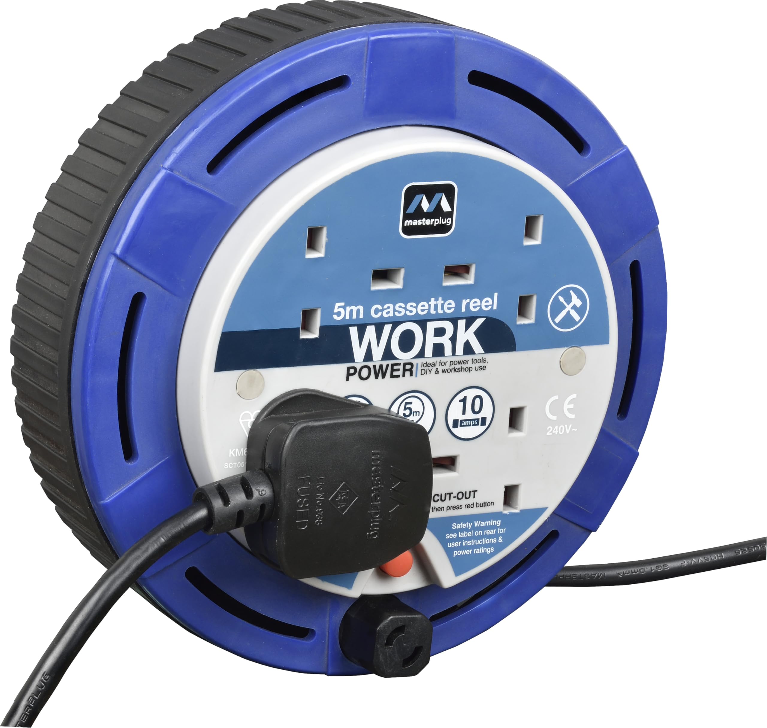 masterplug 5m universal cassette reel / بكرة تمديد كهربائية عالمية بطول 5 متر من ماستر بلَغ
