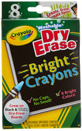 Crayola 8 Dry Erase Bright Crayons / كرايولا دراي إيريز 8 شمع لامع قابل للمسح