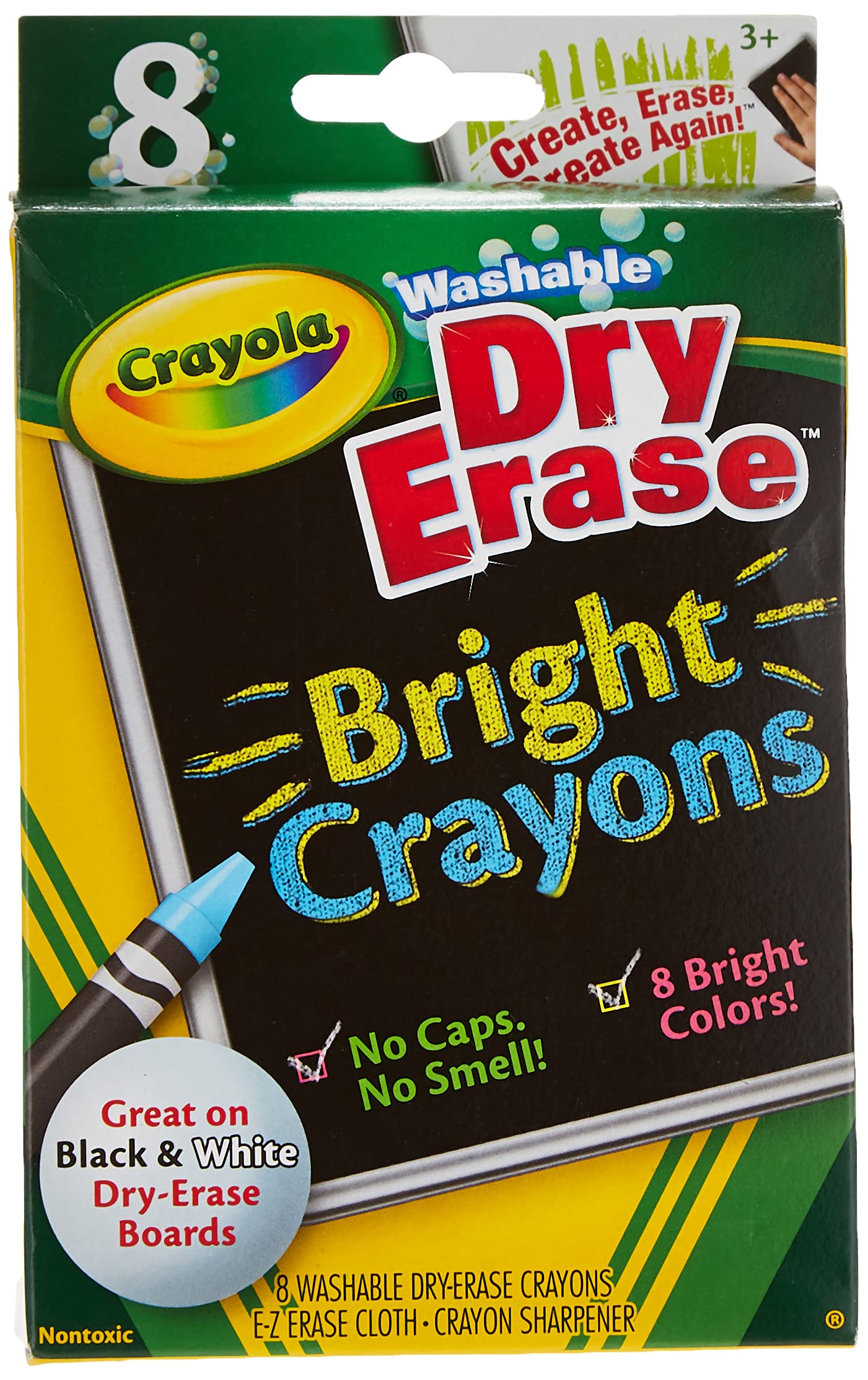 Crayola 8 Dry Erase Bright Crayons / كرايولا دراي إيريز 8 شمع لامع قابل للمسح