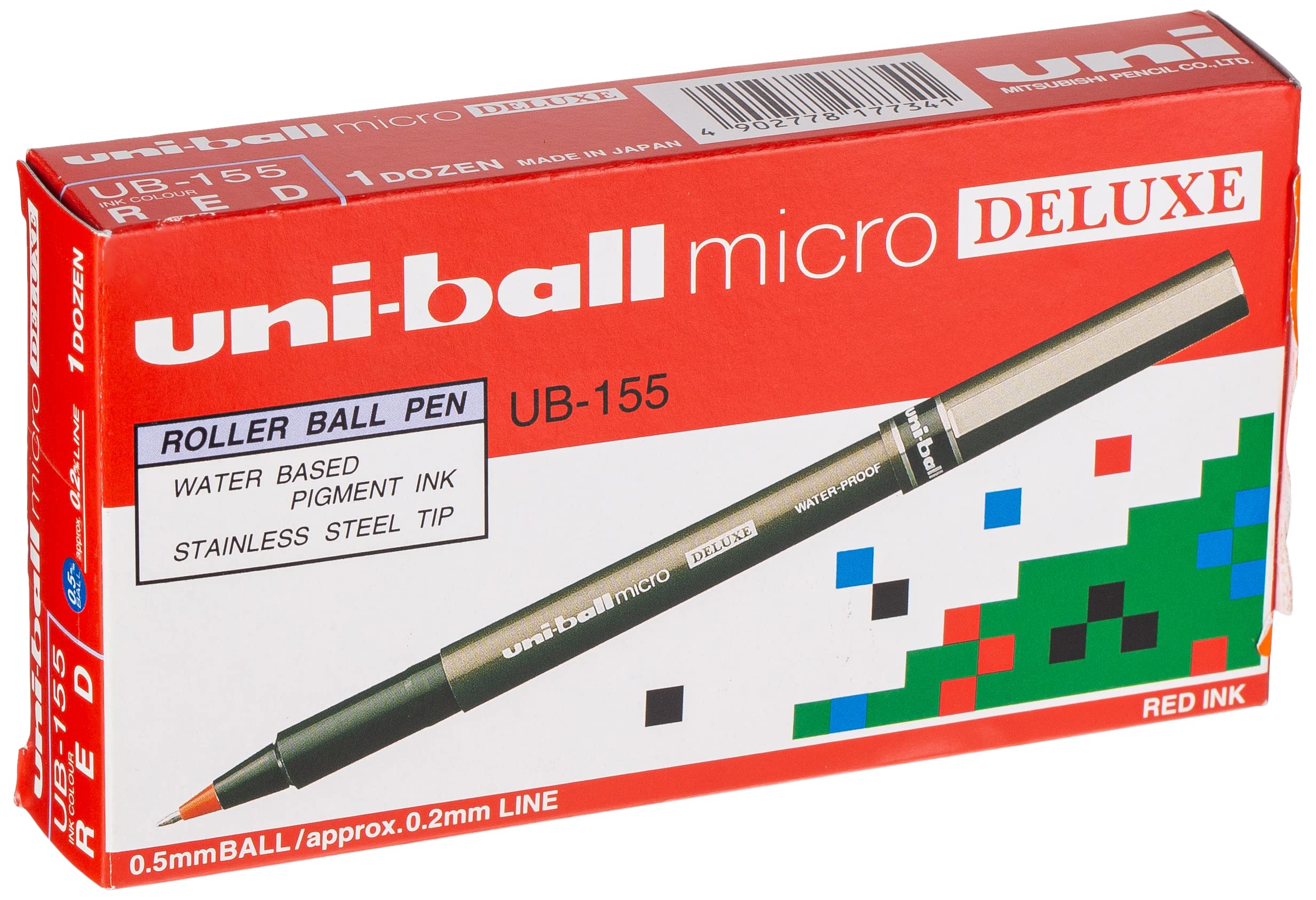 uni-ball eye micro DELUXE UB-155 Red 0.5 / يوني بول آي مايكرو ديلوكس UB-155 أحمر 0.5