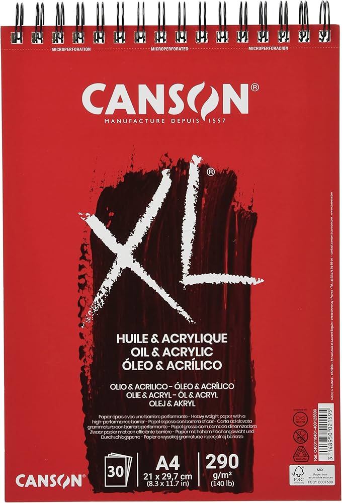 Canson XL HUILE & ACRYLIQUE 290gm² / كانسون XL زيت وأكريليك 290 جم/م²