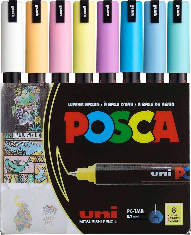 POSCA 8 Soft Colors / ألوان بوسكا 8 ألوان ناعمة