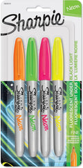 Sharpie neon 4 FINE PERMANENT MARKERS / أقلام شاربي دائمة رفيعة بألوان نيون (عدد 4)