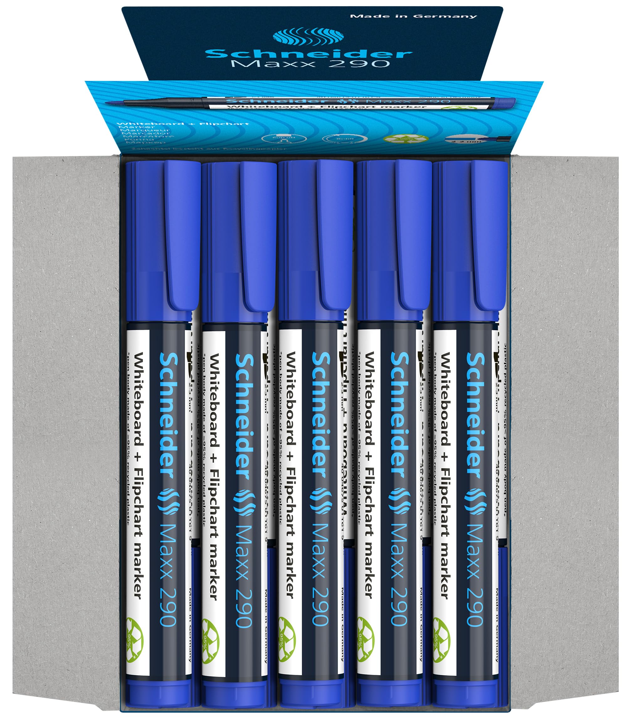 Schneider Maxx 290 Whiteboard marker x10 Blue / شنايدر ماكس 290 قلم سبورة أزرق ×10