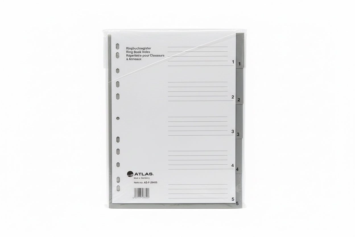 ATLAS Ring Book Index A4 / فاصل صفحات لحلقة كتب أطلس مقاس A4