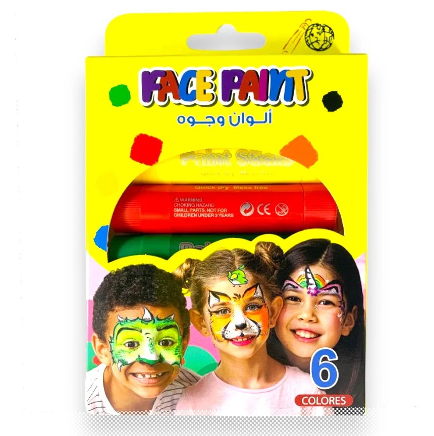 A&T Facepaint 6 colors / A&T دهان وجه 6 ألوان