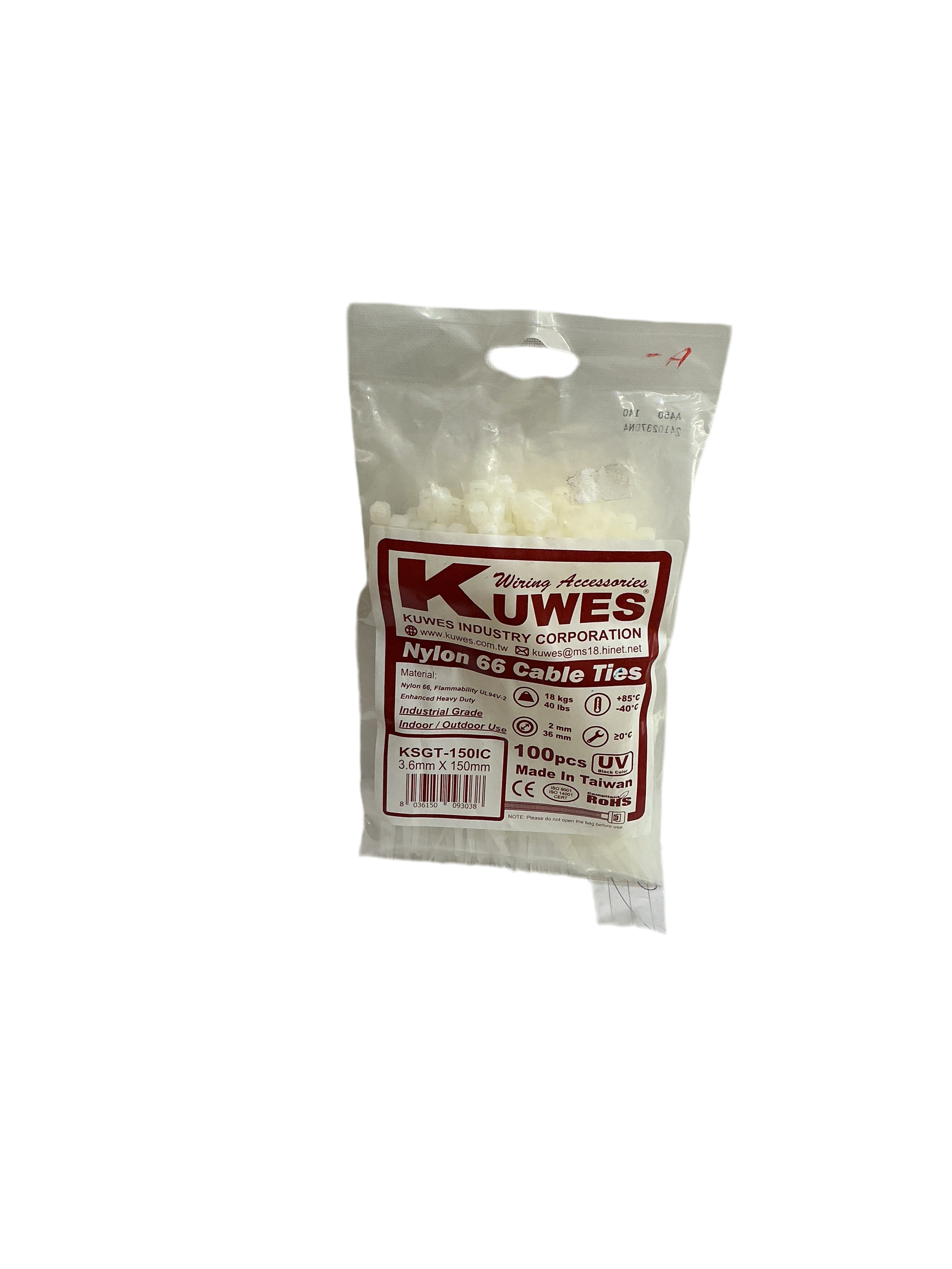 Nylon 66 Cable ties 3.6mm x 150mm / ربطات كابلات نايلون 66 مقاس 3.6×150 مم