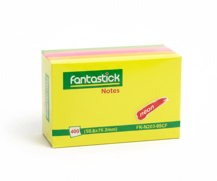 fantastick Notes neon 400 (50.8x76.2mm) / ملاحظات فانتستيك نيون – 400 ورقة (50.8×76.2 مم)