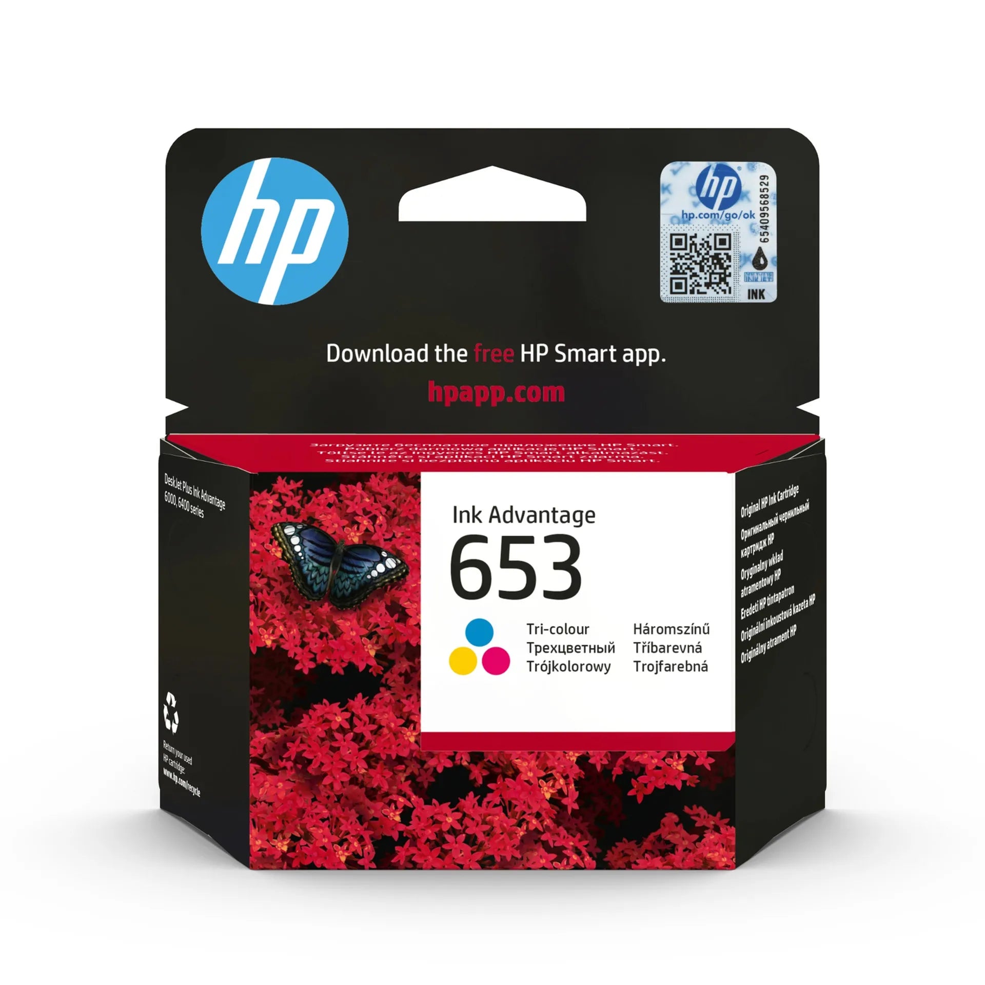 Original HP Ink Cartridge 653 Tri-colour 200* pages / خرطوشة حبر أصلية HP 653 ثلاثية الألوان 200* صفحة