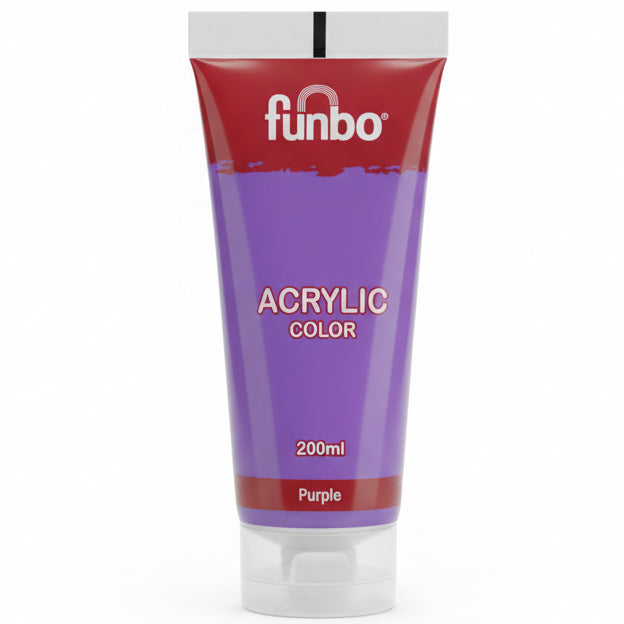 Funbo Acrylic Color Paint 200 ml - Purple / دهان أكريليك فنبو 200 مل