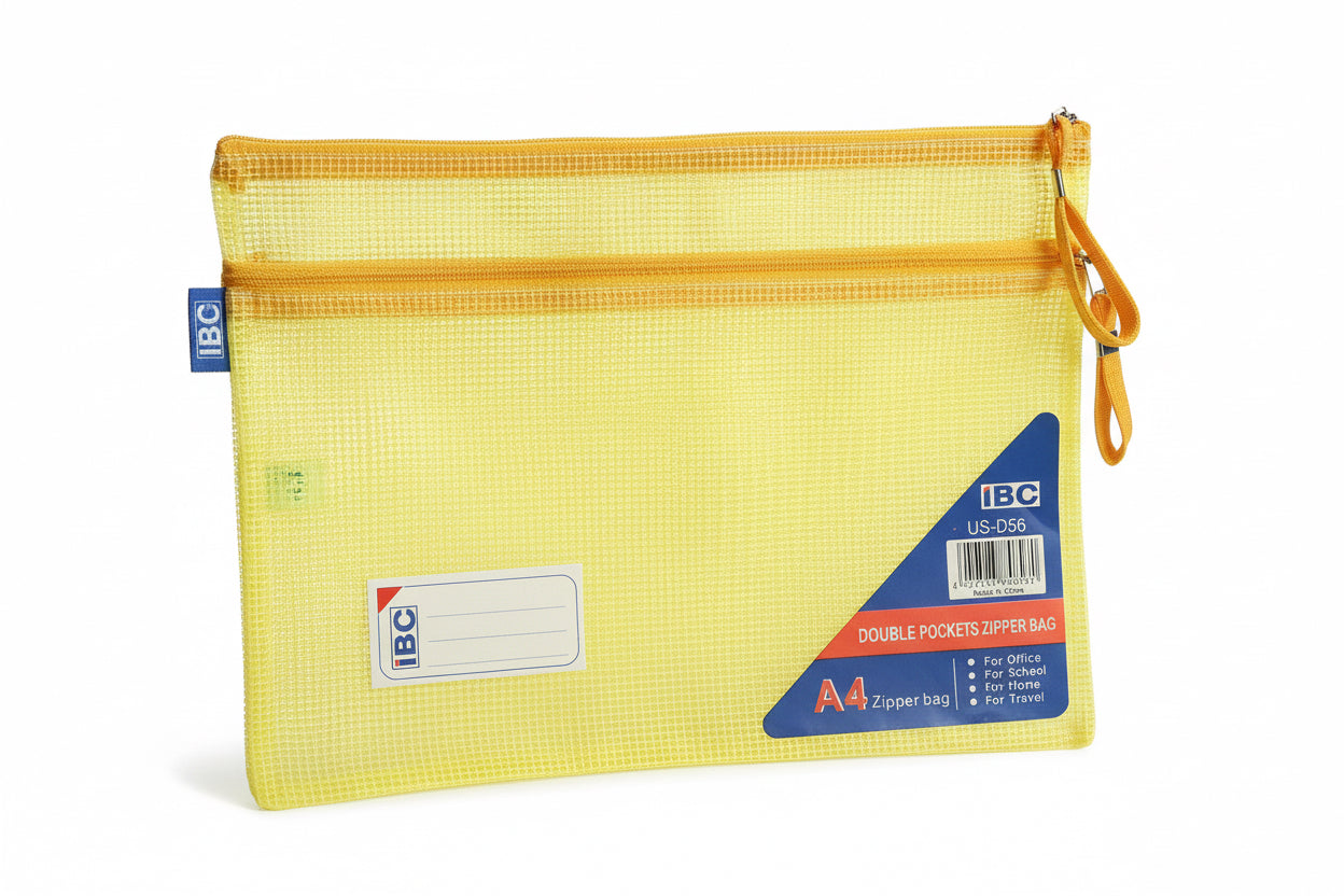 IBC Double Pocket Zipper Bag A4 / حقيبة بسحاب IBC مقاس A4 بجيب مزدوج