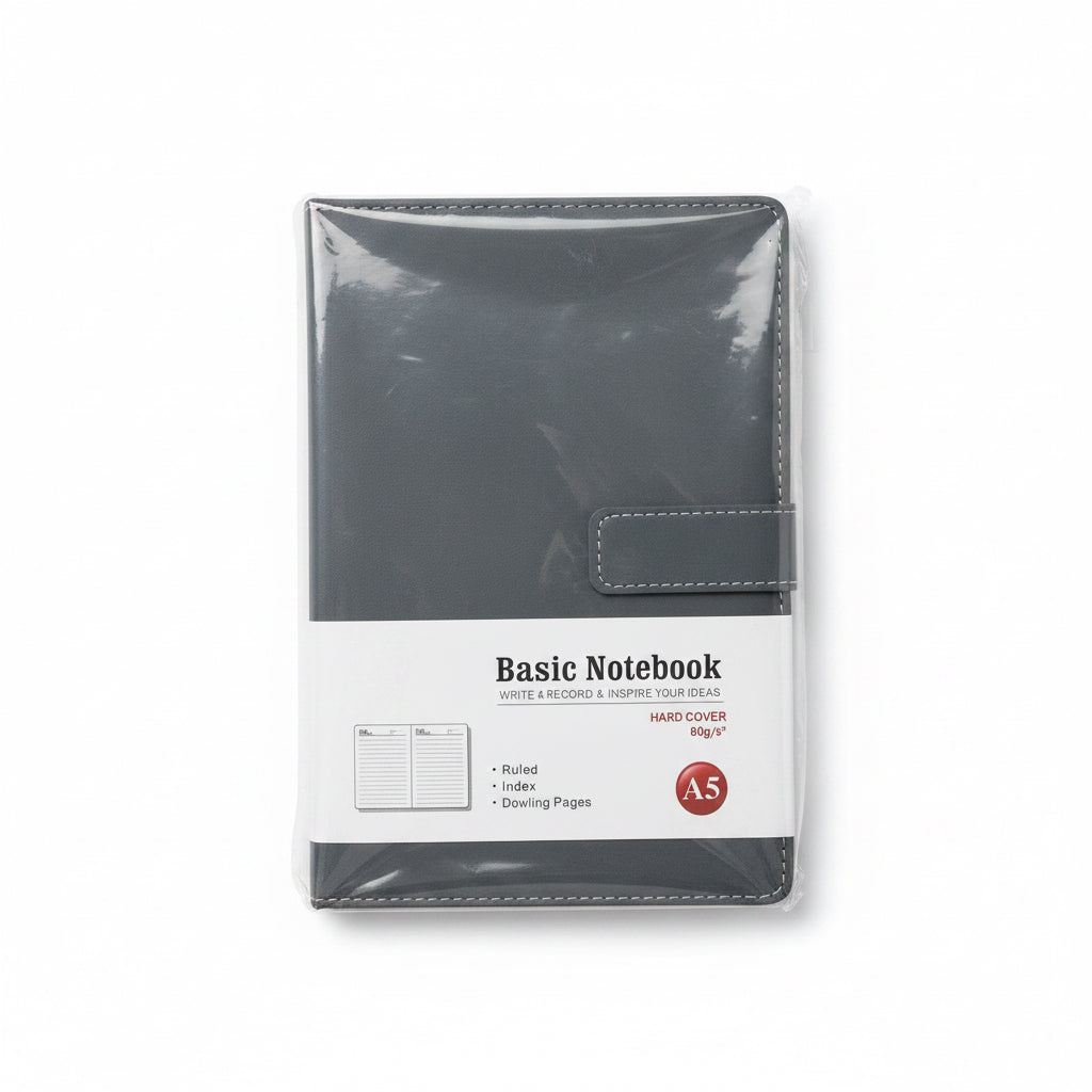 BASIC Notebook A5 HARD COVER 80 gsm / دفتر BASIC مقاس A5 بغلاف صلب، ورق 80 جم/م²