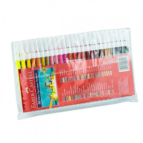 Faber Castell 50 fibre tip Colour Markers / فابر كاستل 50 ماركر رأس لباد ملوّن