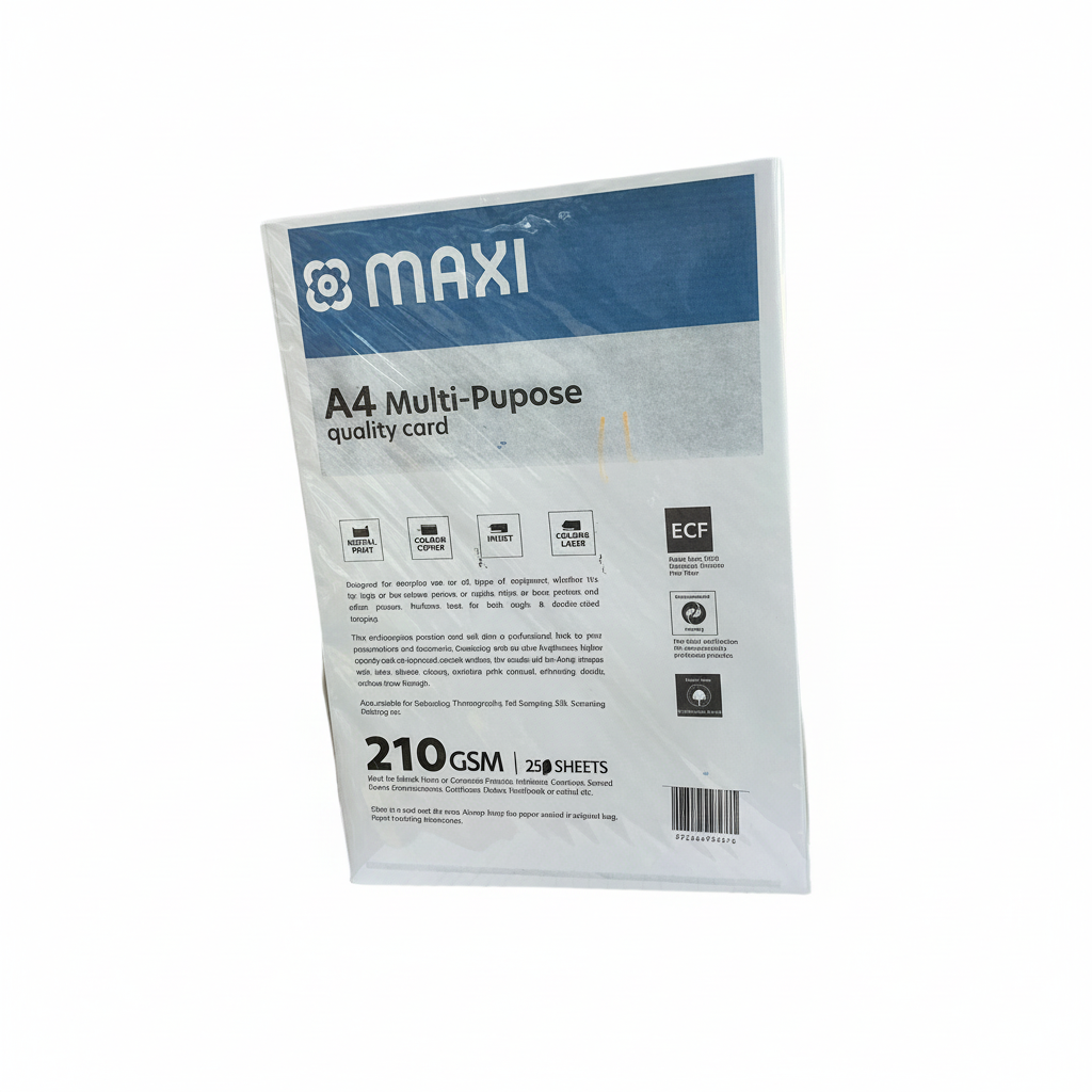 MAXI A4 Multi-Purpose Card – 25 Sheets (210 GSM) / بطاقة ماكسي A4 متعددة الأغراض 210 جم/م²