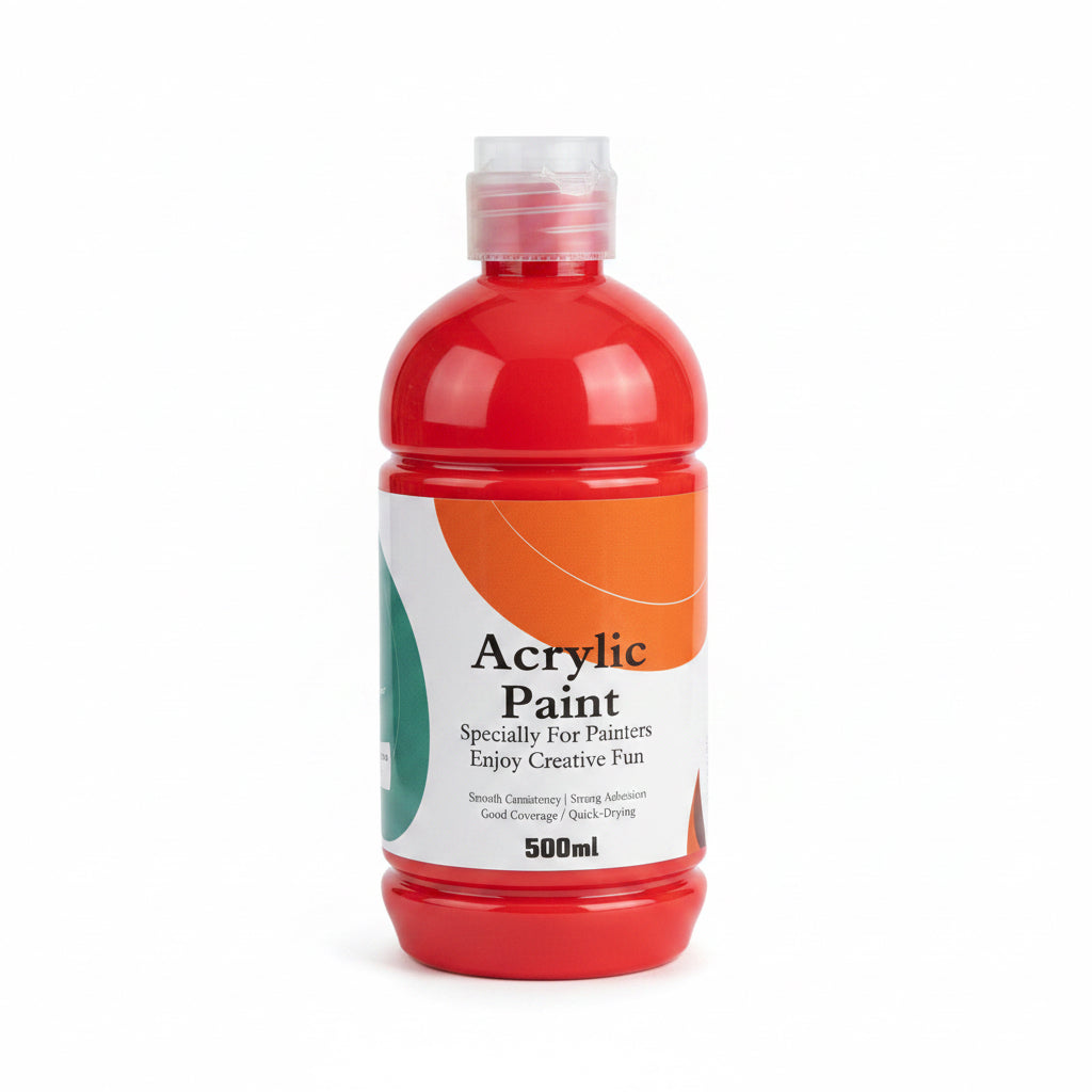 Keep smiling Acrylic Paint 500 ml Scarlet / طلاء أكريليك كييب سمايلينغ – 500 مل، قرمزي
