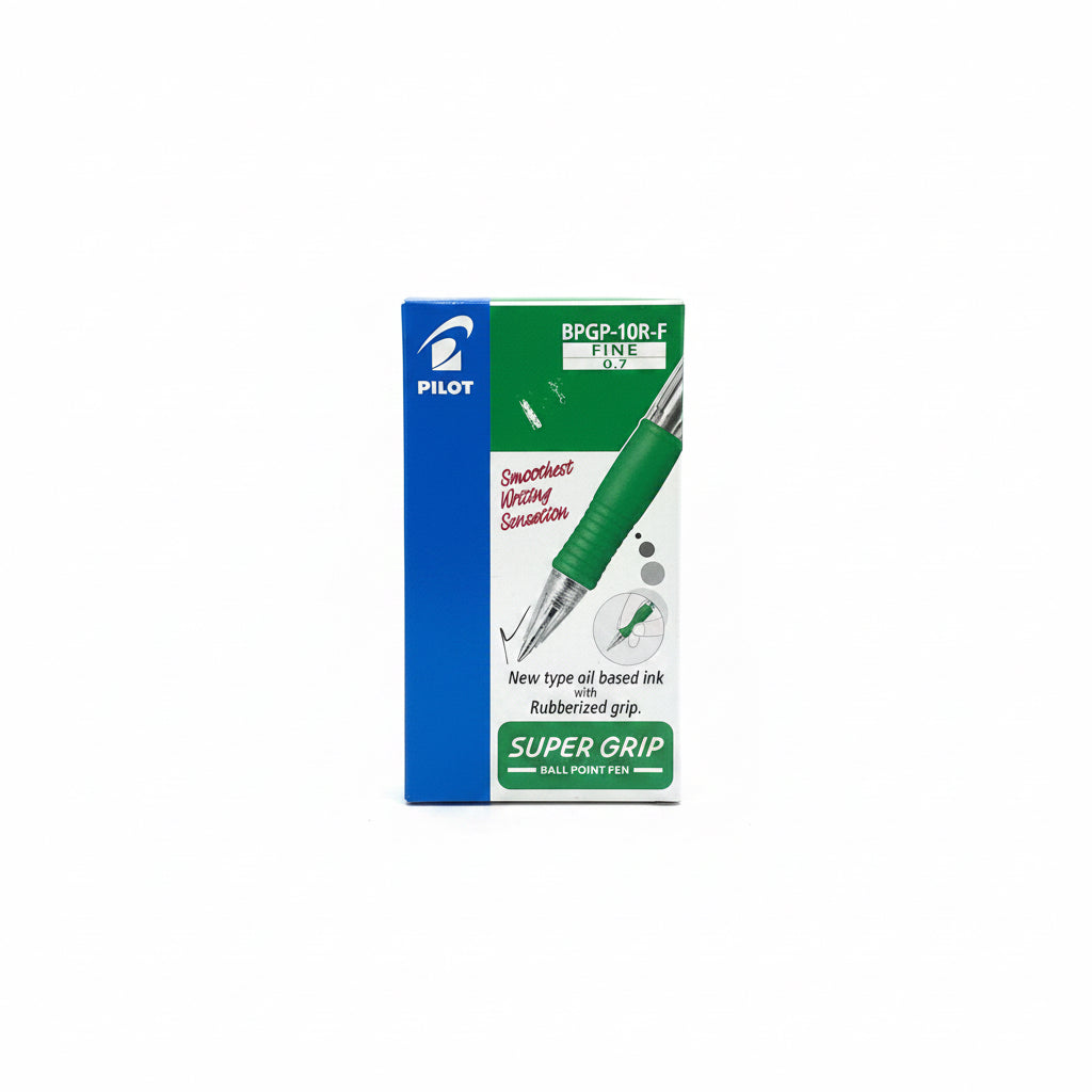 Pilot SUPER GRIP BPGP-10R-F FINE x12 Green / بايلوت سوبر جريب BPGP-10R-F فاين ×12 أخضر