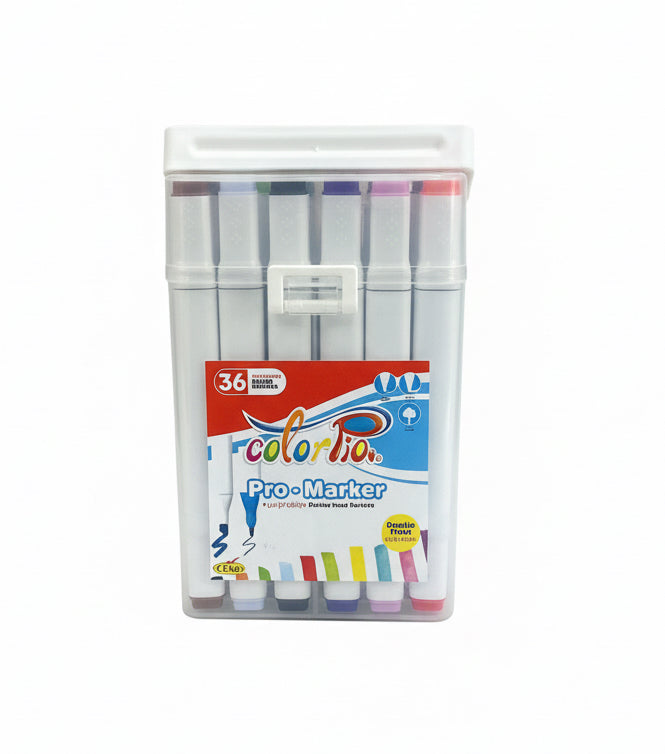 colorPia 36 Color Double head markers / أقلام ماركر ColorPia – 36 لونًا – رأسين