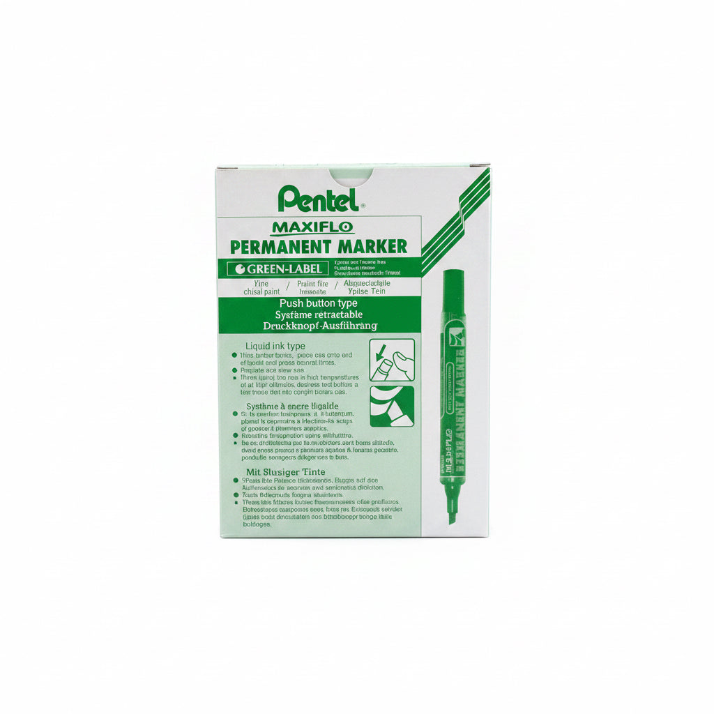 Pentel MAXIFLO permanent marker greenx12 / بنتل ماكسيفلو ماركر اخضر قطعة