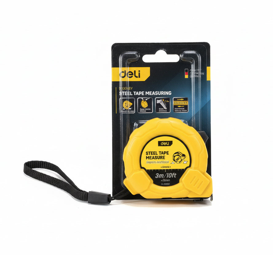 deli Steel tape measure 3m/10ft x16mm / شريط قياس فولاذ دِلي 3 م/10 قدم × 16مم