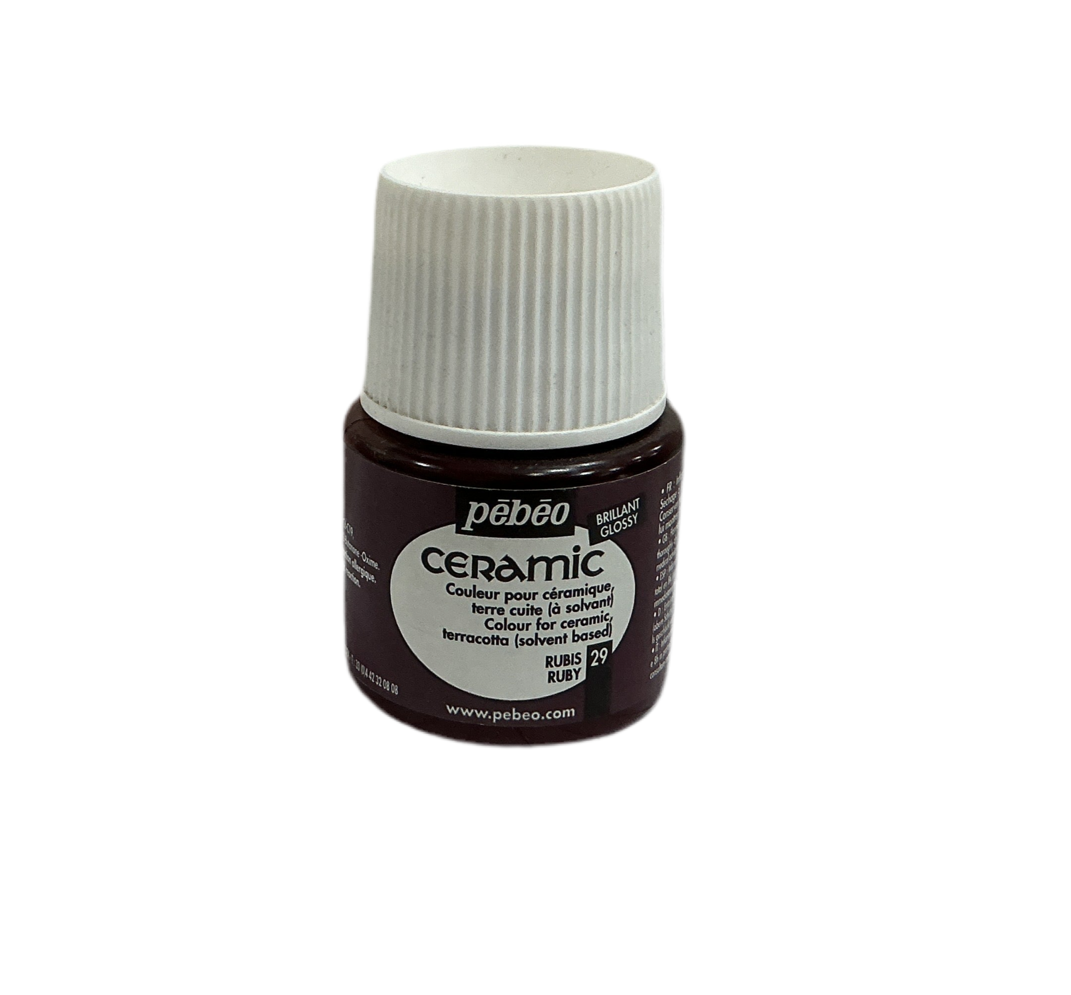 Pebeo Ceramic Gloss Paint Ruby / بيبو سيراميك لون لامع ياقوتي